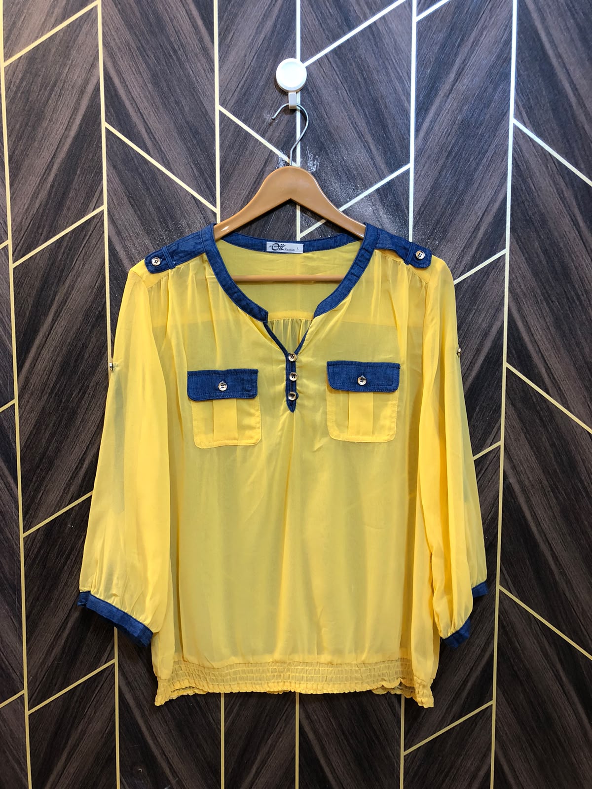 Western Top Chiffon (Se e Through) – Large Size (Chest: 20, Length: 25 )