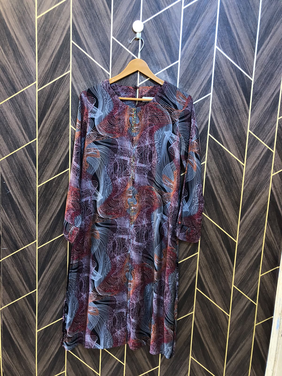 Women Long Shirt Linen Medium | Chest 19 | Length 42