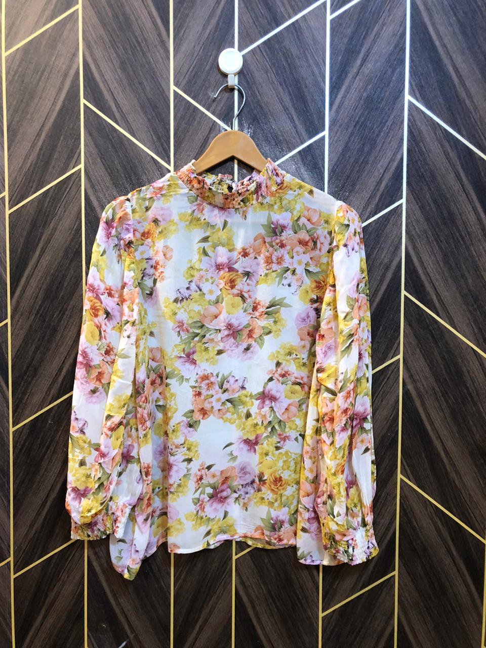 Western Top Chiffon (See Through) – Large Size (Chest: 21, Length: 24 )