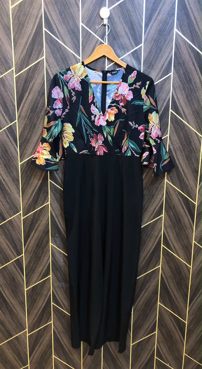 Jump suite chiffon chest 18 length 53 wide leg