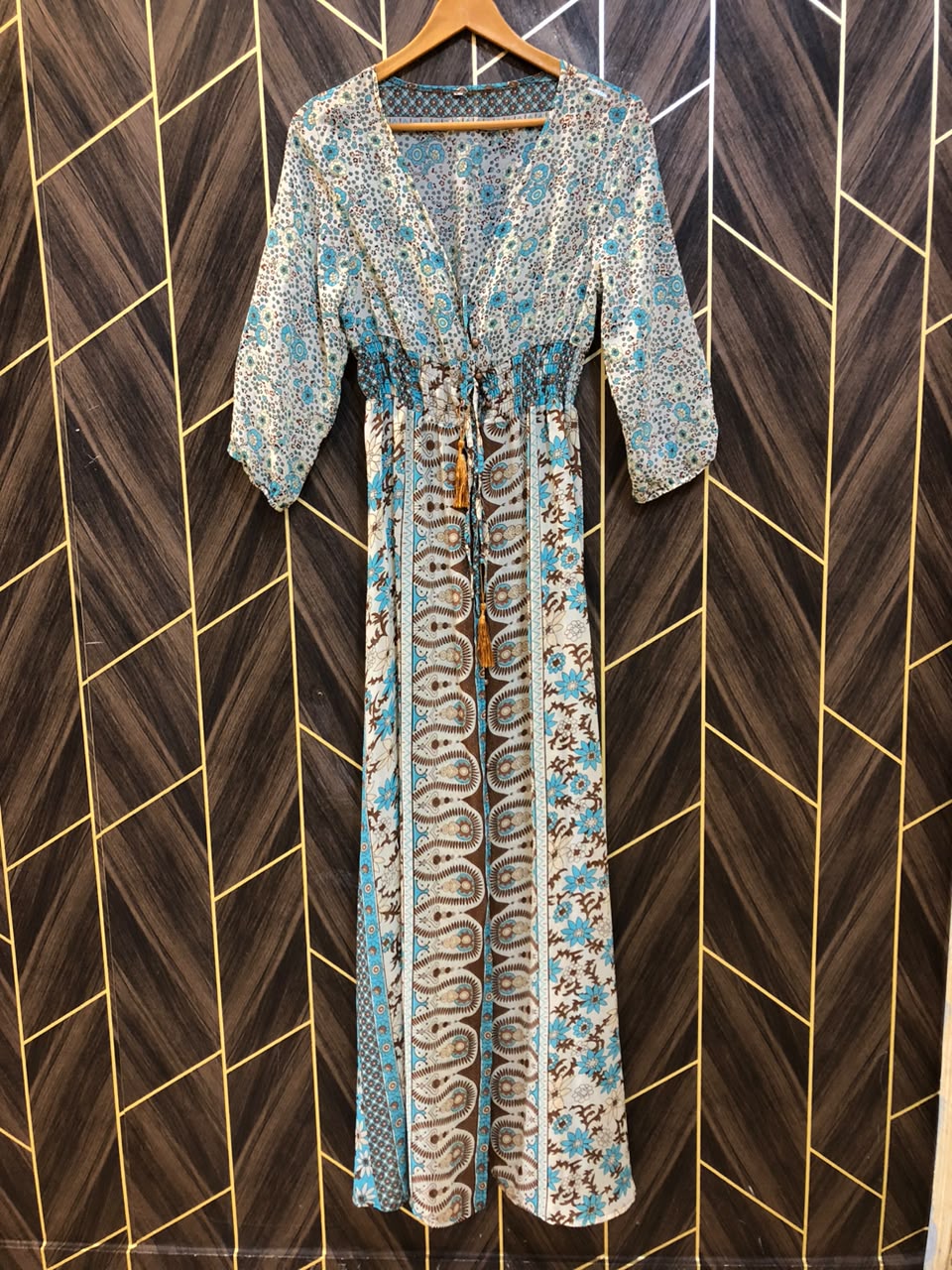 Western Long Maxi Chiffon See Through Small | Size | Chest 18 | Length 57