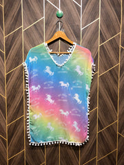 Western Top see through Chiffon – Small Size (baggy , Length: 28)