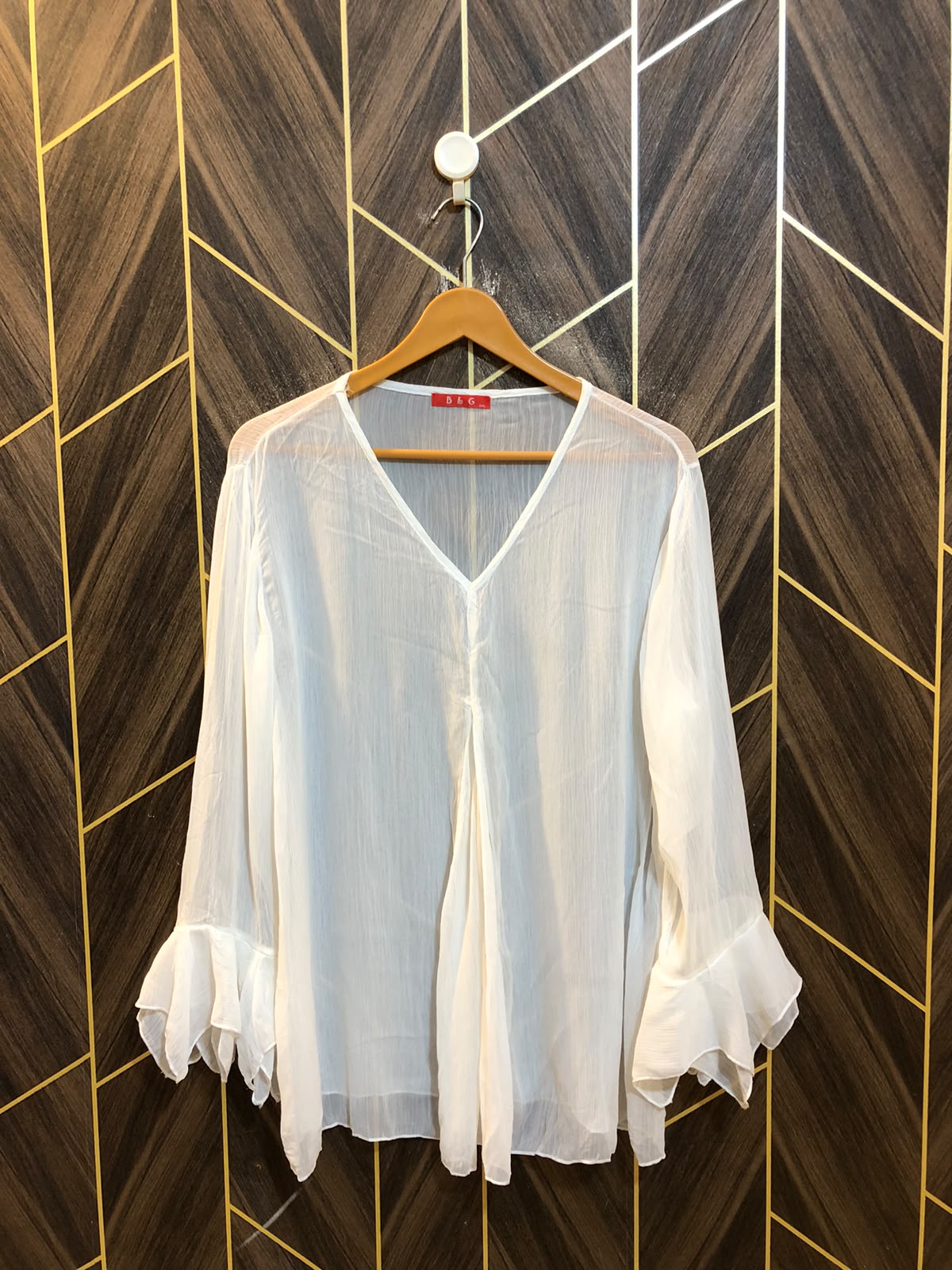 Western Top Chiffon (See Through) – 2XL Size (Chest: 24, Length: 28 )