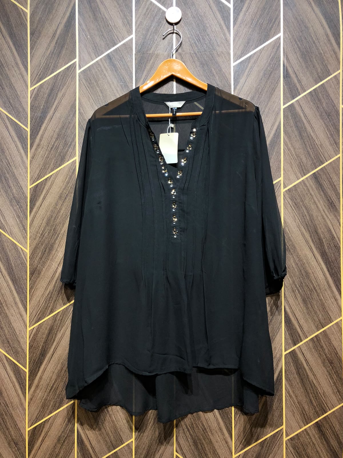 Western Top Chiffon (See Through) – X-Large Size (Chest: 22 , Length: 34  baggy )