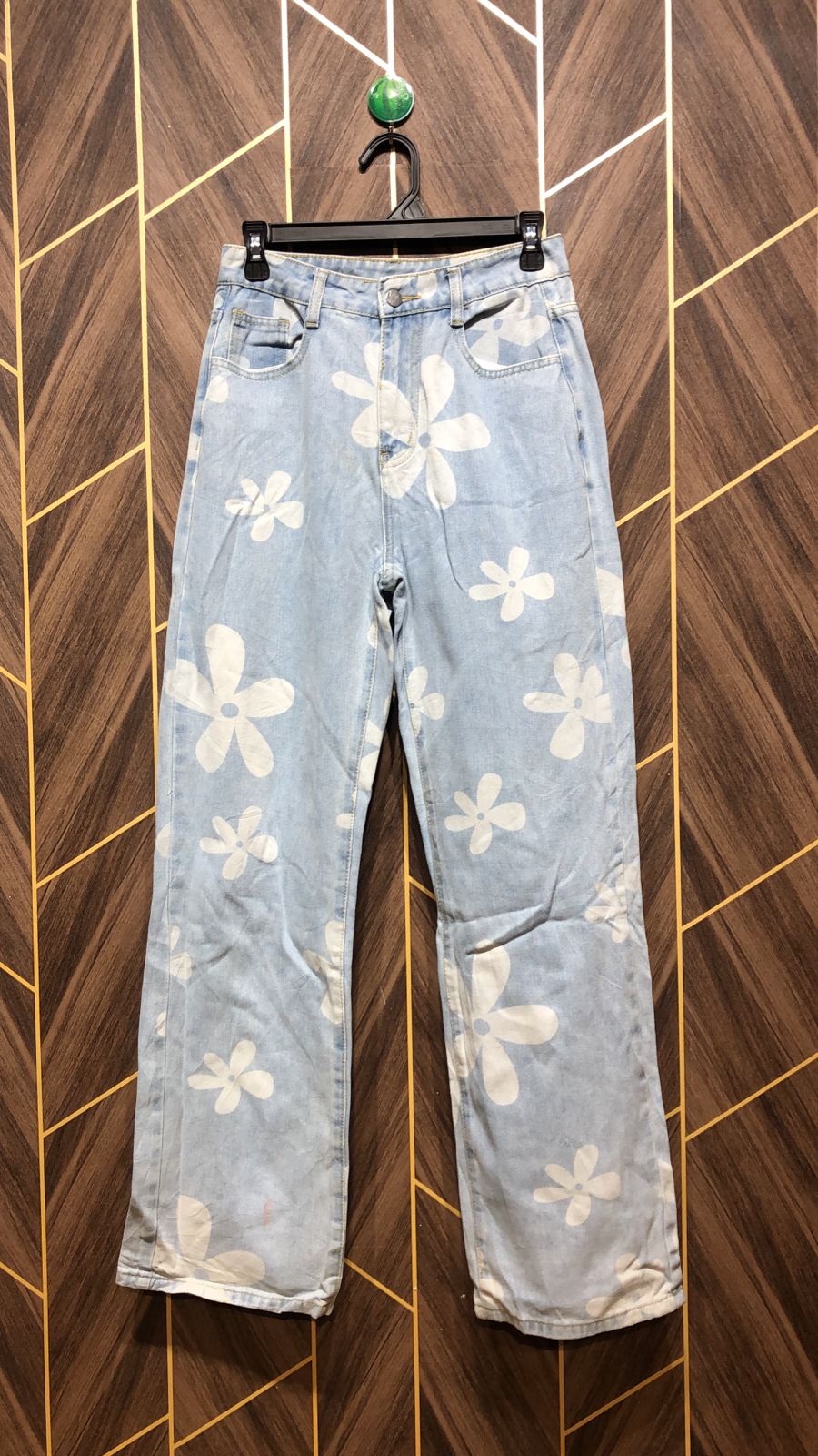 Women Wide Leg Jeans X Small Size High Waist 26 Length 41