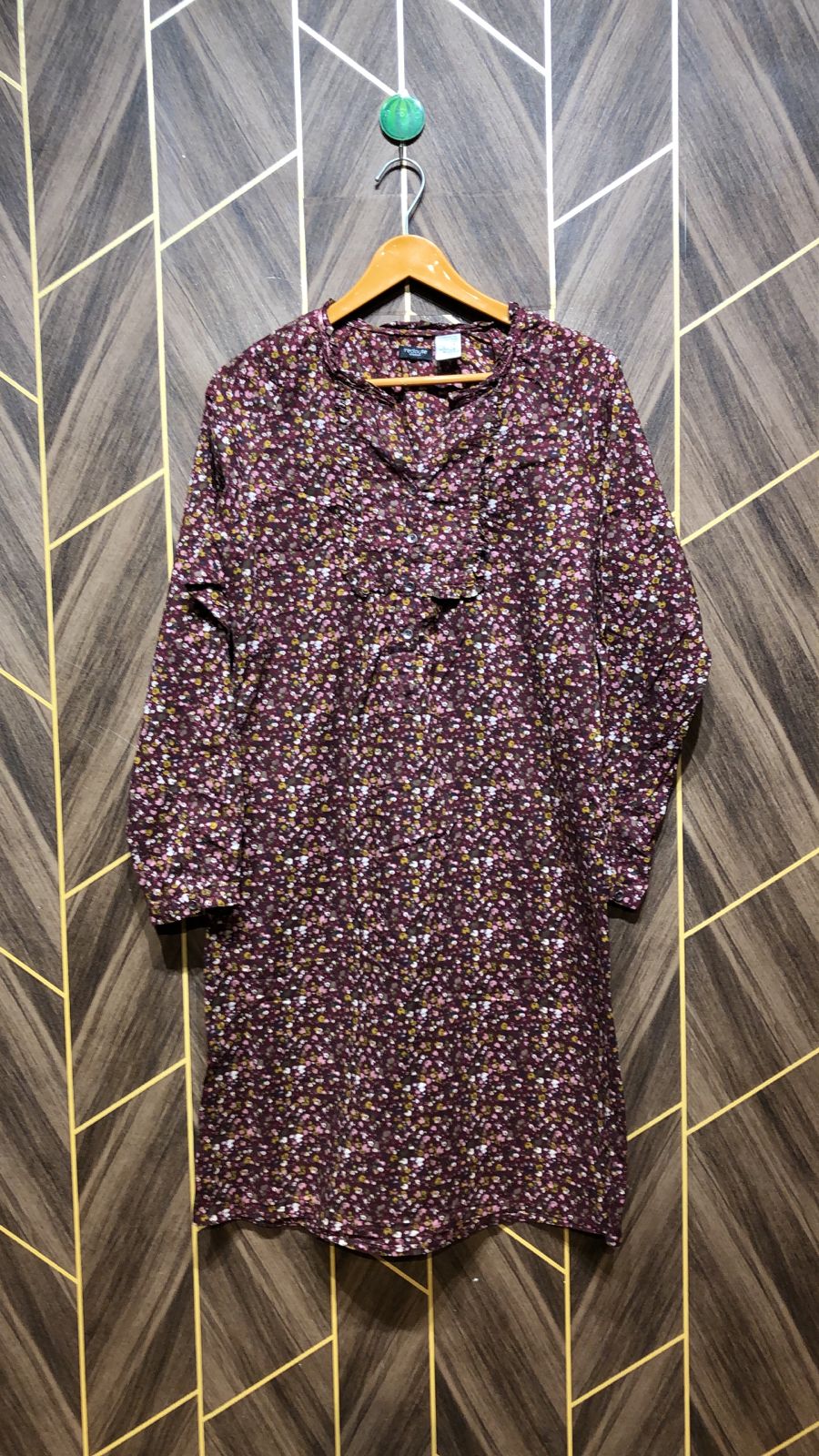 Women Long Shirt Linen Medium | Chest 19 | Length 38