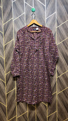 Women Long Shirt Linen Medium | Chest 19 | Length 38
