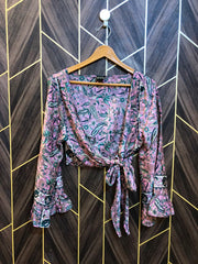 Trendy Silk CropTop Size Small shrug