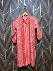 Women Long Shirt Linen X Small | Chest 17 | Length 34