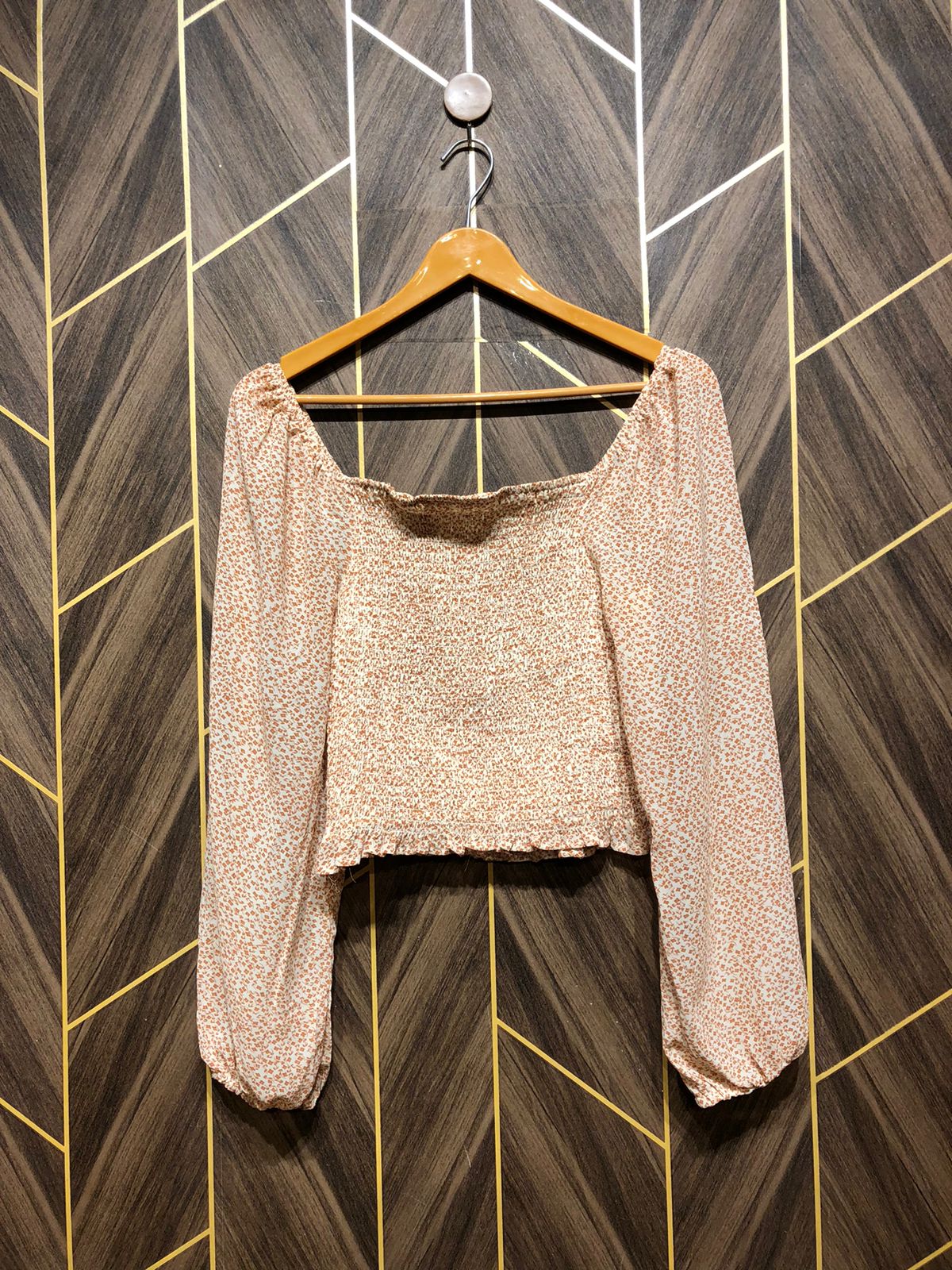 Western  crop Top Chiffon – Small Size (Chest: 18, Length: 17 )