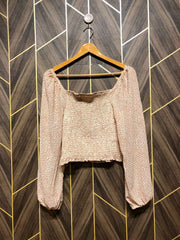 Western  crop Top Chiffon – Small Size (Chest: 18, Length: 17 )