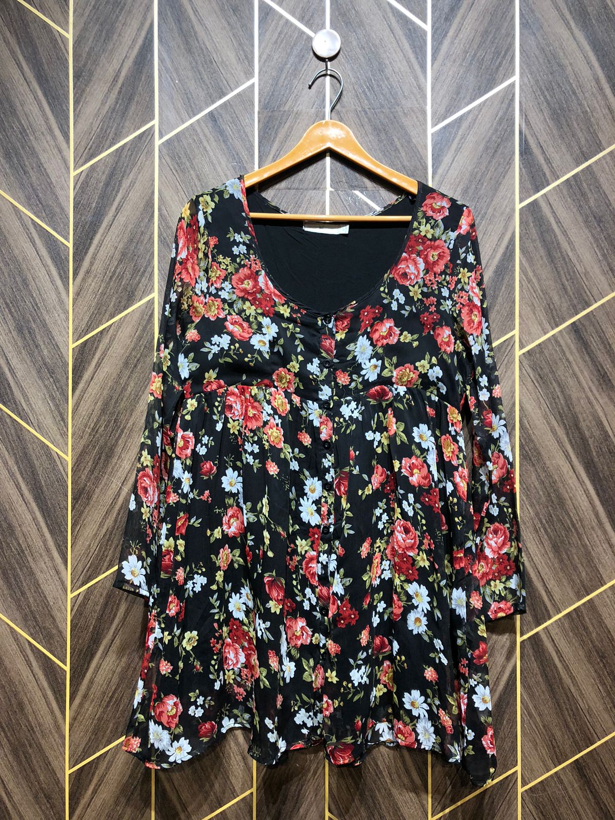 Western Top Chiffon – Small Size (Chest: 18, Length: 33  )