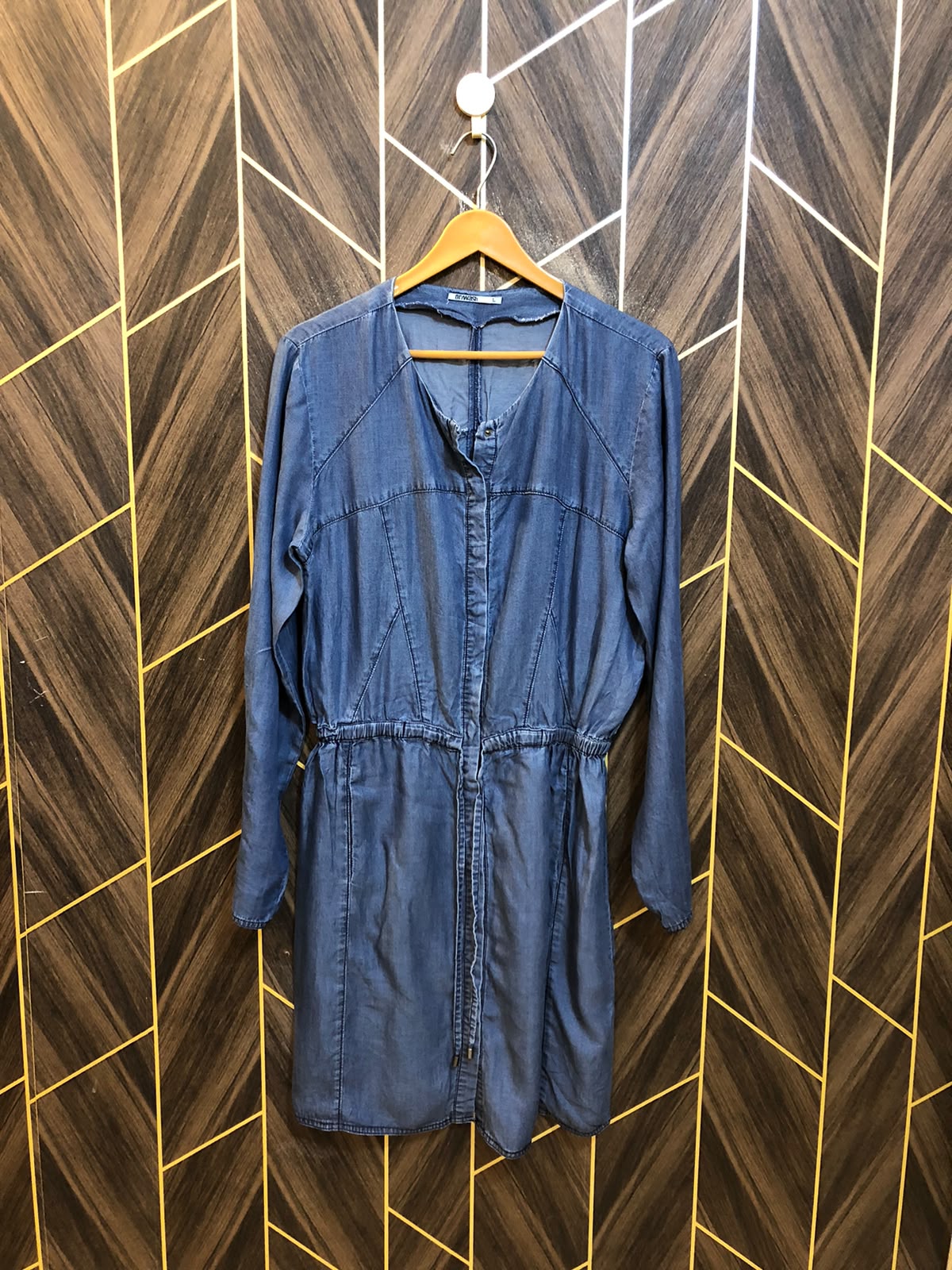 Women Long Shirt Denim X Large | Chest 21 | Length 39