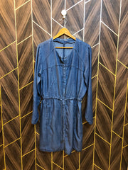 Women Long Shirt Denim X Large | Chest 21 | Length 39