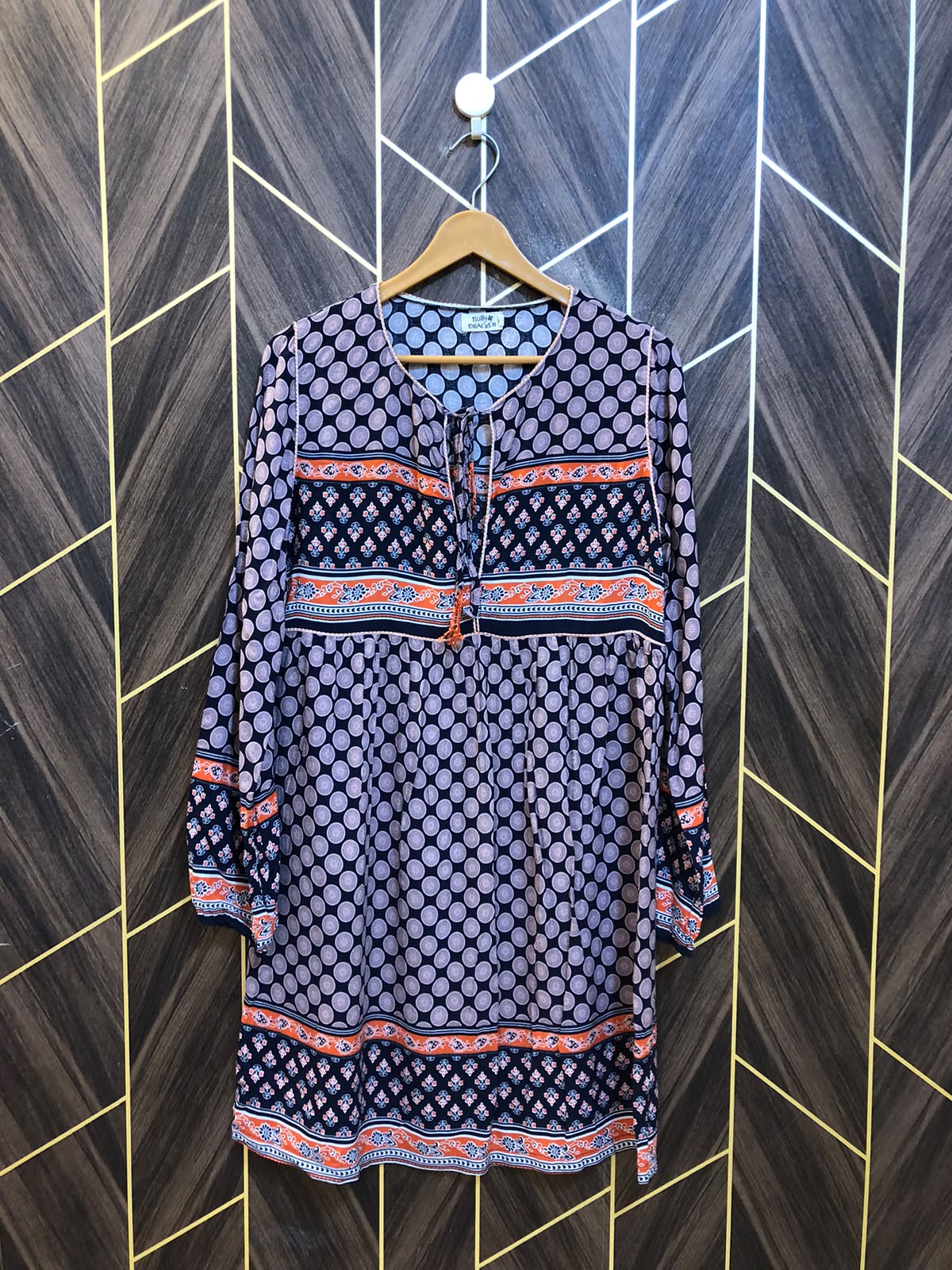 Women Long Shirt Linen Medium | Chest 19 | Length 37