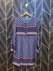 Women Long Shirt Linen Medium | Chest 19 | Length 37