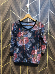 Western Top Chiffon (See Through) – Large Size (Chest: 21 length : 25 )