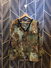 Western Top Chiffon (See Through) – Large Size (Chest: 20, Length: 26 )