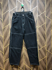 Women Wide Leg Jeans Medium Size High Waist 28 Length 37
