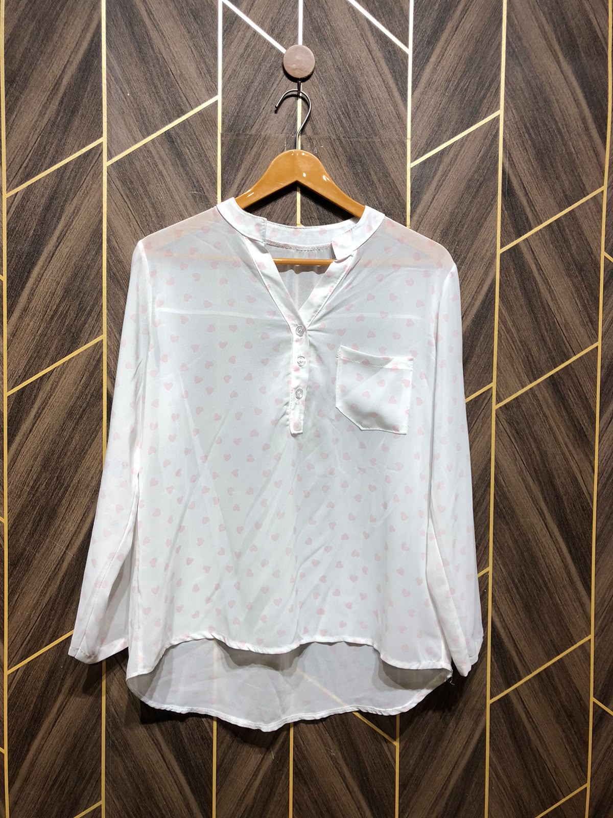 Western Top Chiffon (See Through) – Large Size (Chest: 20, Length: 26 )