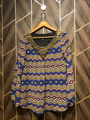 Western Top Medium Chest 19 Length 28 Chiffon See through