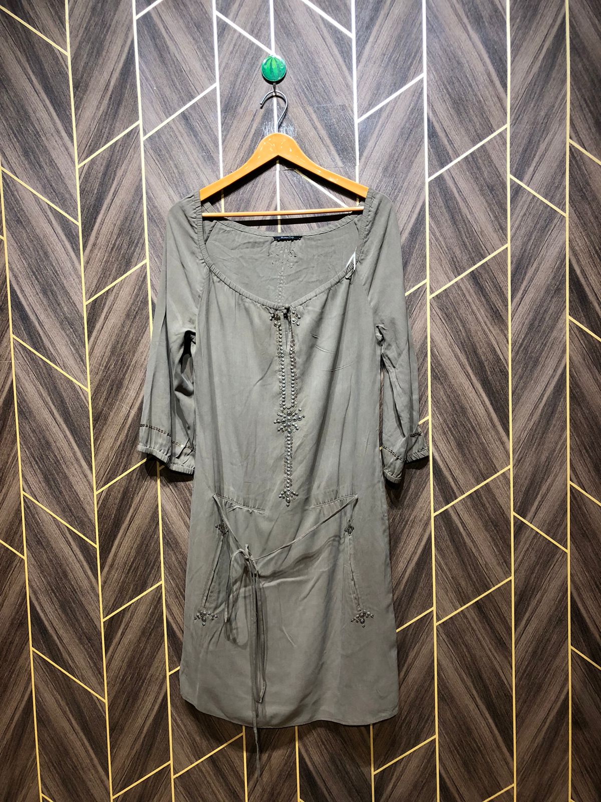 Women Long Shirt Linen Small | Chest 18 | Length 40