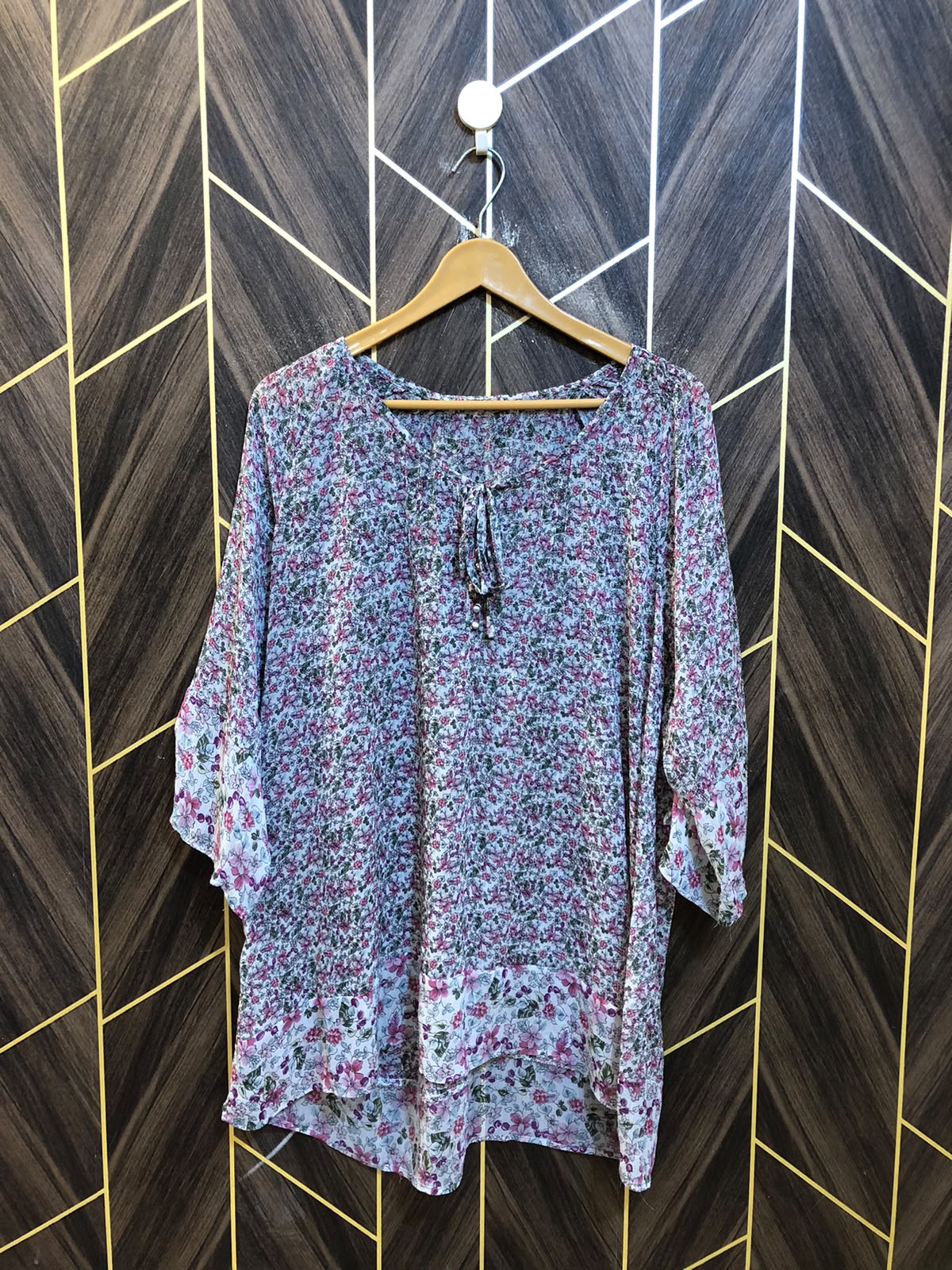 Western Top Chiffon (See Through) – Large Size (Chest: 21  , Length: 33 )