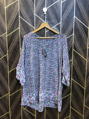 Western Top Chiffon (See Through) – Large Size (Chest: 21  , Length: 33 )