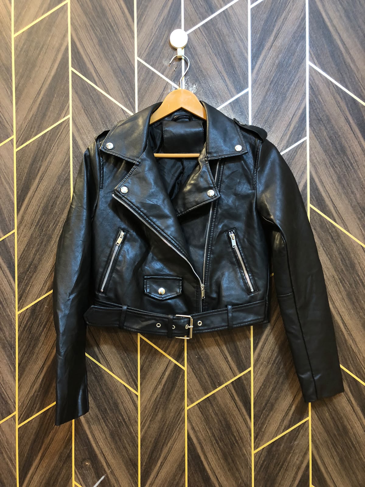 Women Leather Crop Jacket X Small | Size | Chest 17 | Length 17