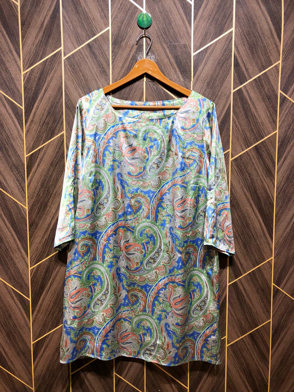 Women Long Shirt Silk jersey X Large | Size | Chest 21 | Length 35