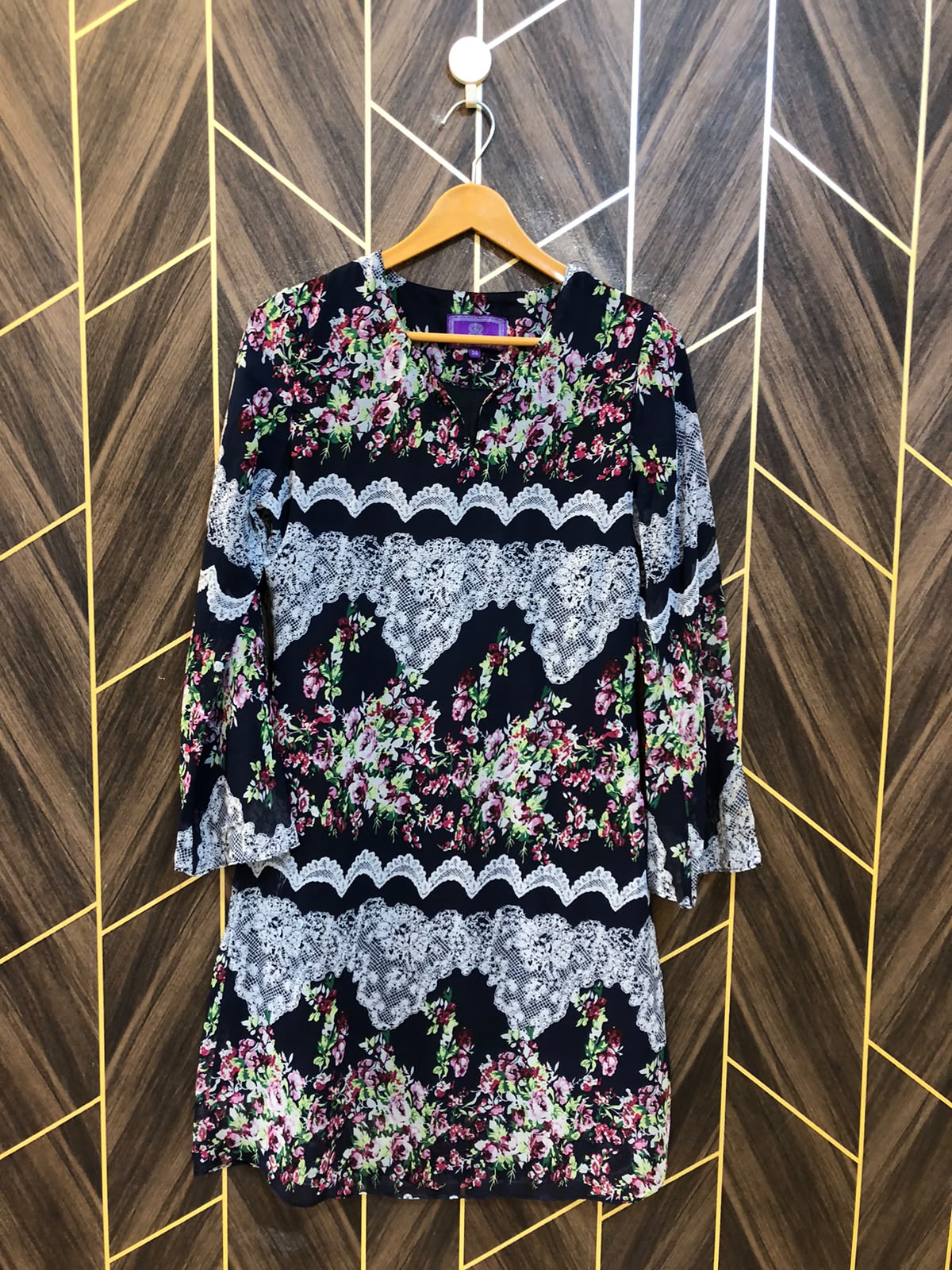 Women Long Shirt Chiffon X Small | Chest 17 | Length 46