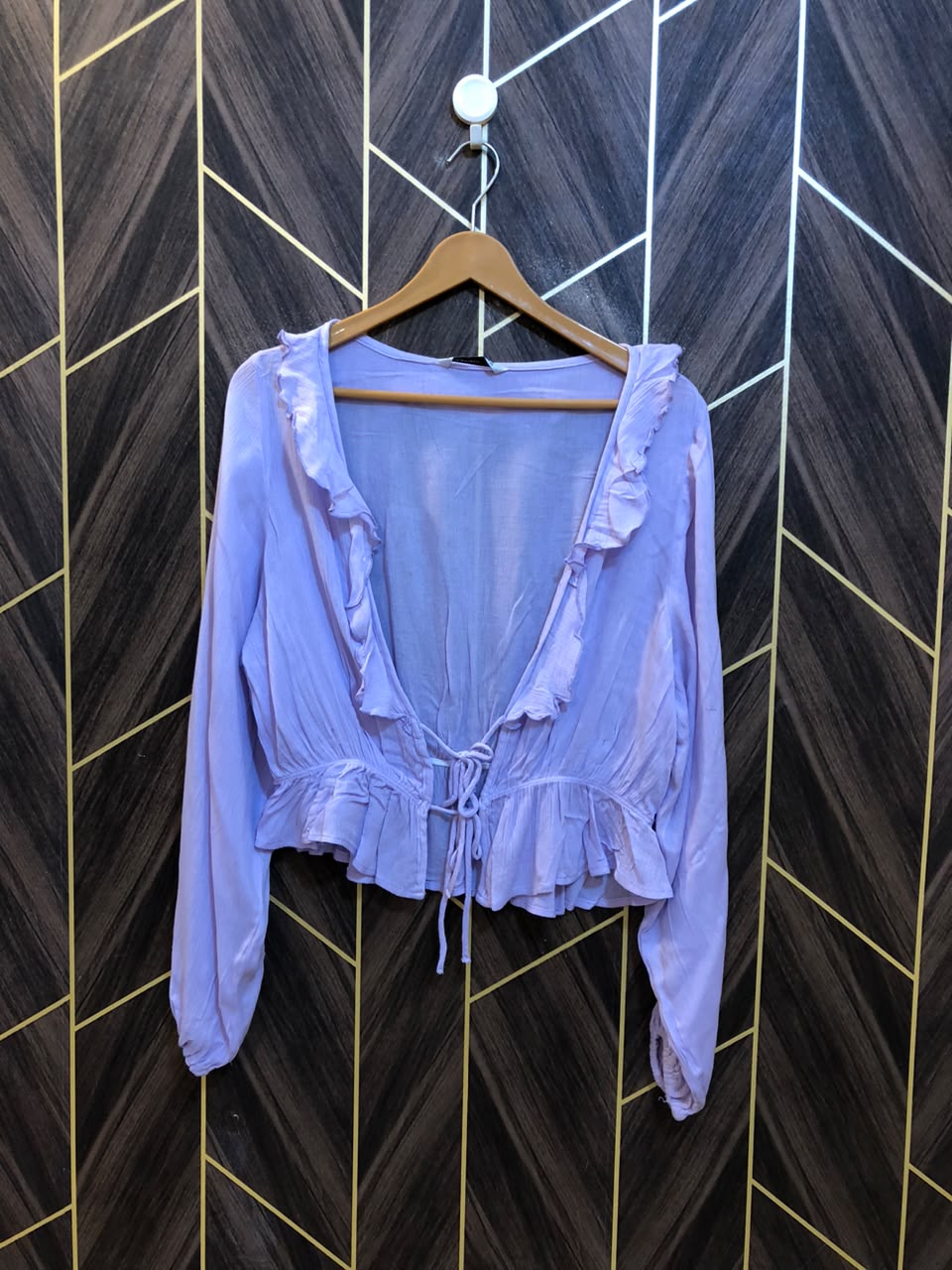 Trendy Linen CropTop Size Large shrug