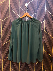 Western Top Chiffon –  cold shoulder  X-Large Size (Chest: 22, Length: 27  )