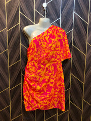 Mini Dress Silk Medium Size Chest 19 Length 36 1 shoulder