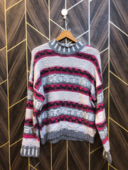 Women Crop Sweater Medium | Size | Chest 19 | Length 24 baggy