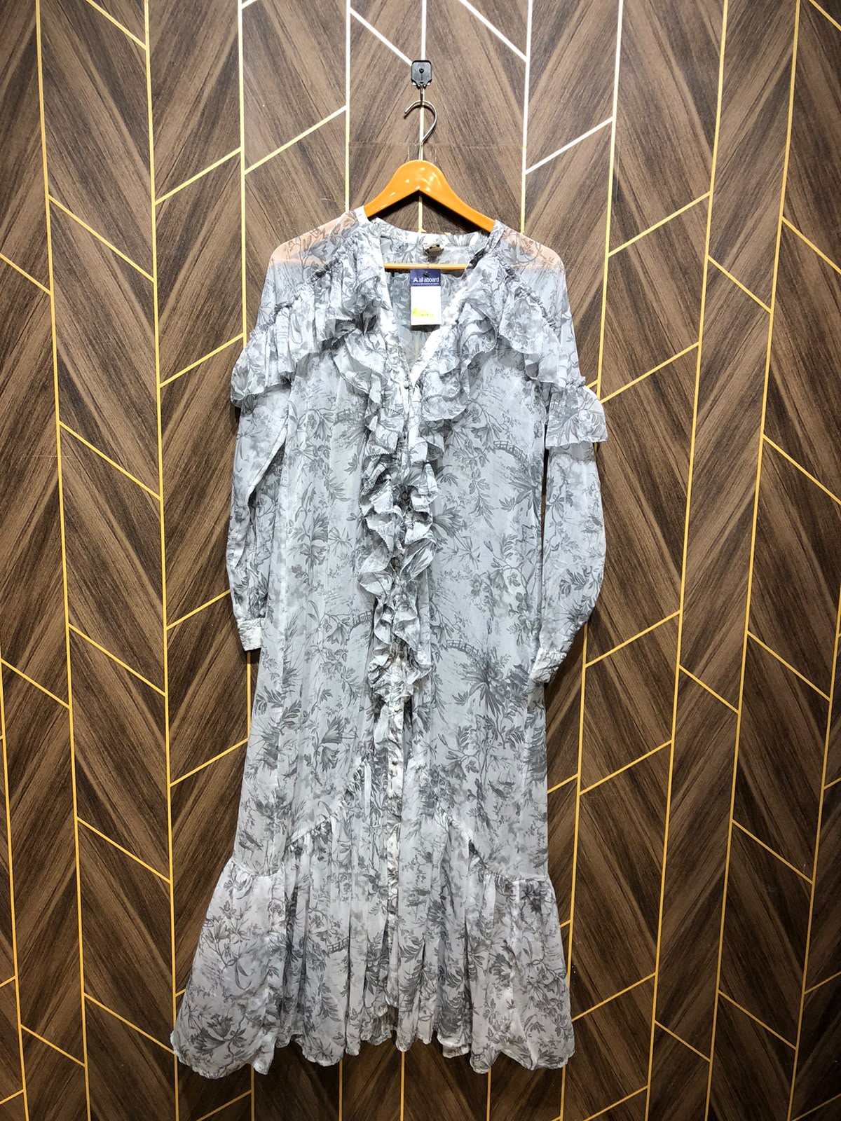 Western Long Maxi Chiffon See Through Small | Size | Chest 18 | Length 52