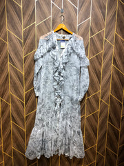 Western Long Maxi Chiffon See Through Small | Size | Chest 18 | Length 52