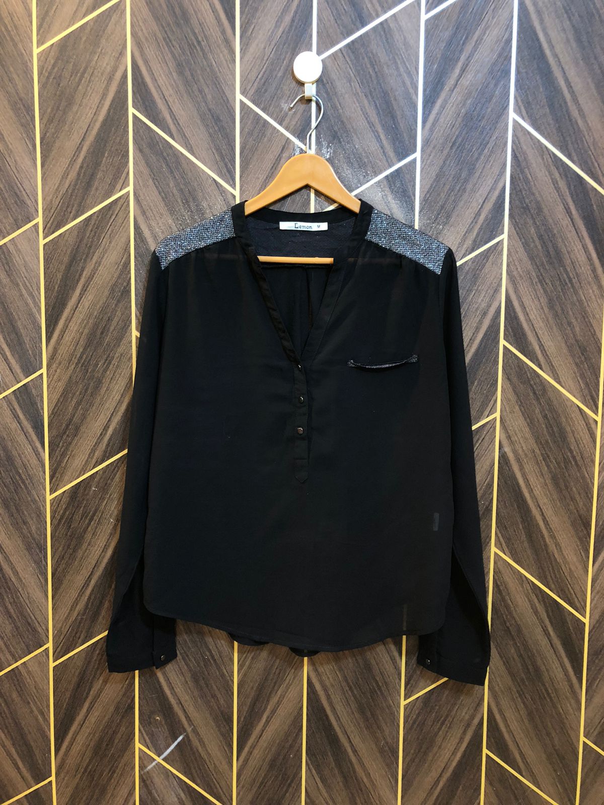 Western Top Chiffon (See Through) – Large Size (Chest: 20, Length: 26 )