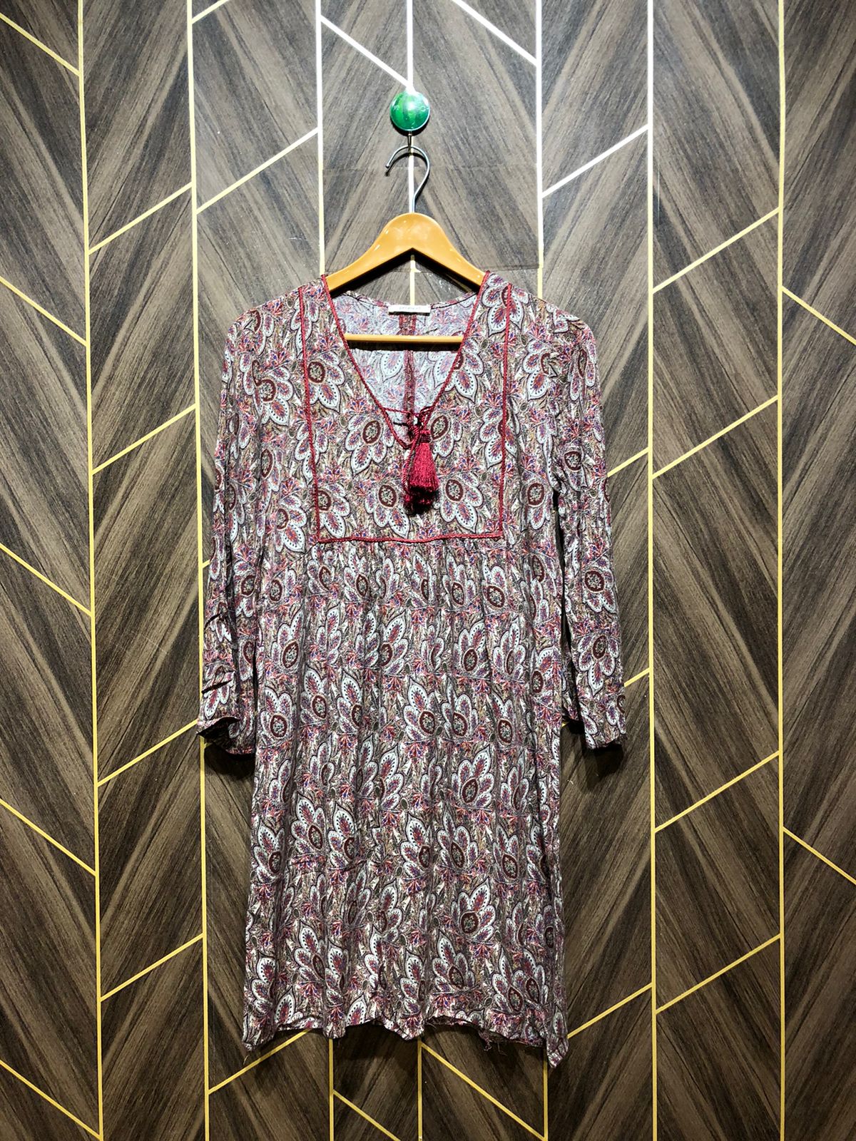 Women Long Shirt Linen Medium | Chest 19 | Length 34