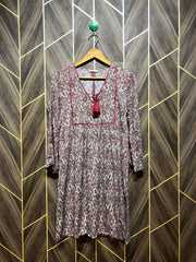 Women Long Shirt Linen Medium | Chest 19 | Length 34