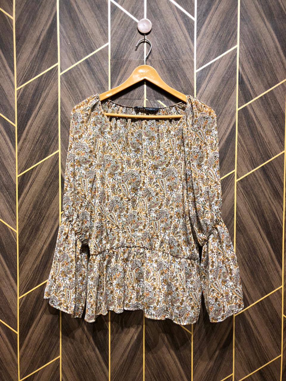 Western Top Chiffon (See Through) – Large Size (Chest: 21 , Length: 26)