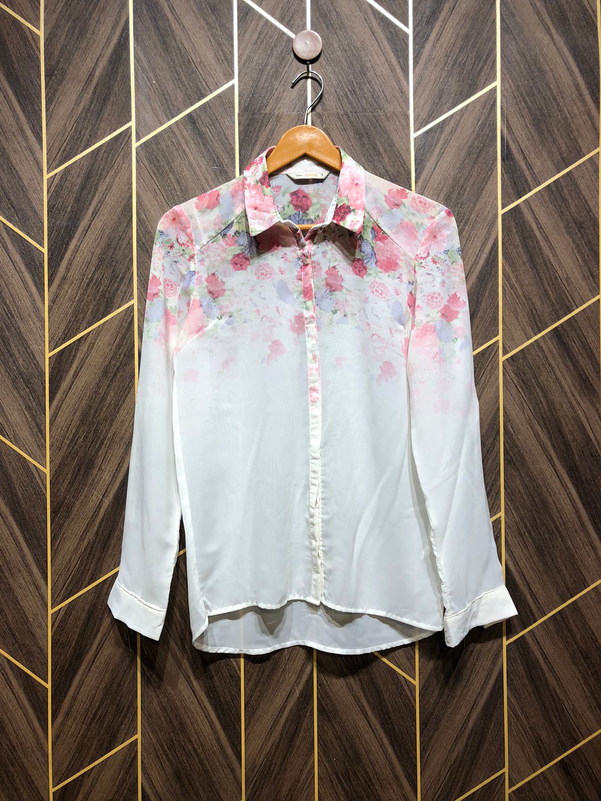 Western Top Chiffon (See Through) – Small Size (Chest: 18, Length: 27  )