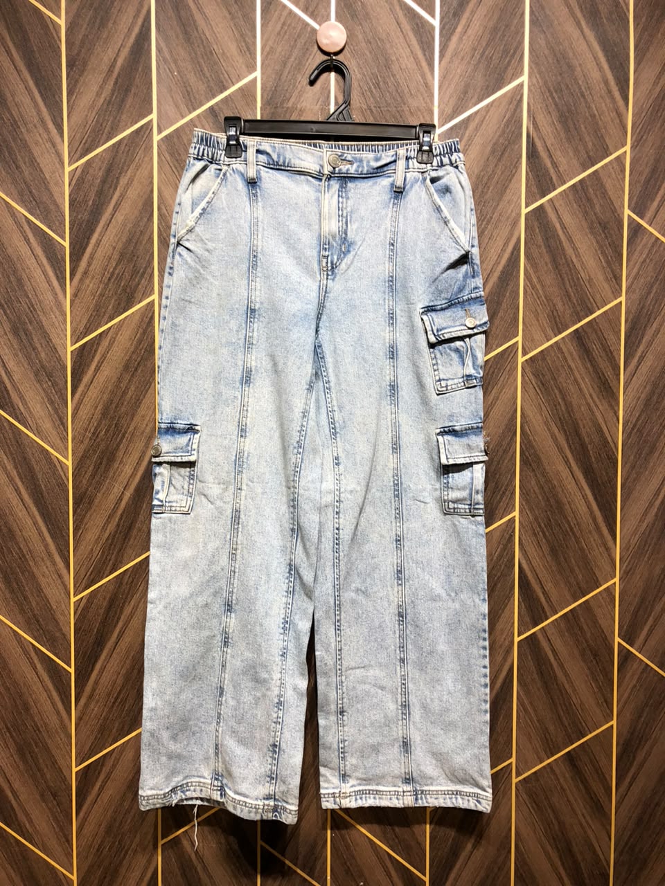 Women Wide Leg Cargo Jeans Medium to Large | Waist 32 –34 | Length 38