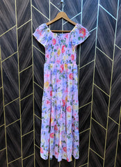 Western Long Maxi for 13 14 years girl Chiffon X Small | Size | Chest 15 | Length 47