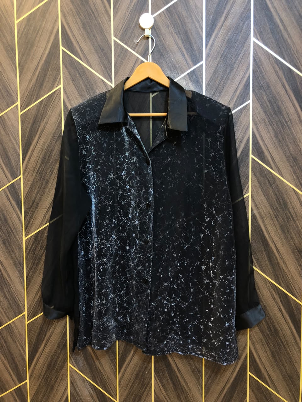 Western Top Chiffon (See Through) – 1XL Size (Chest: 23, Length: 29  )