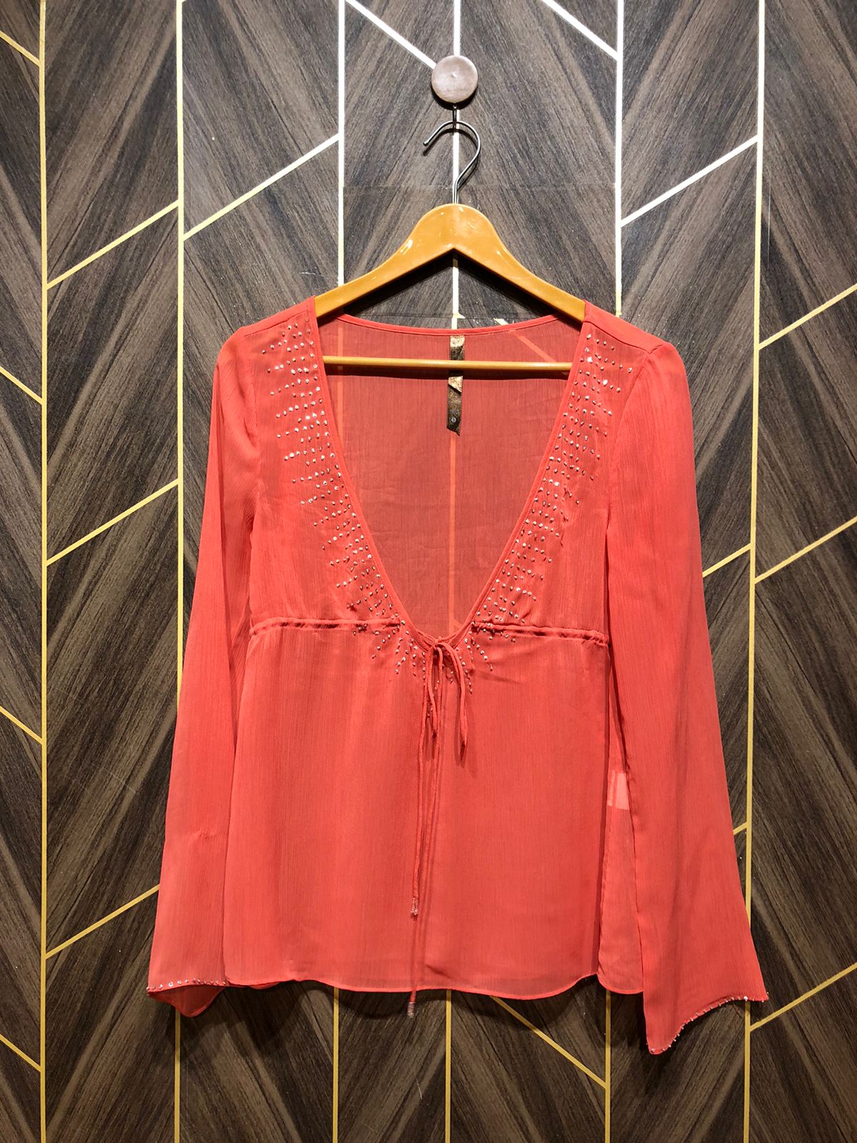 Western Top Chiffon (See Through) – X-Small Size (Chest: 17, Length: 25 )