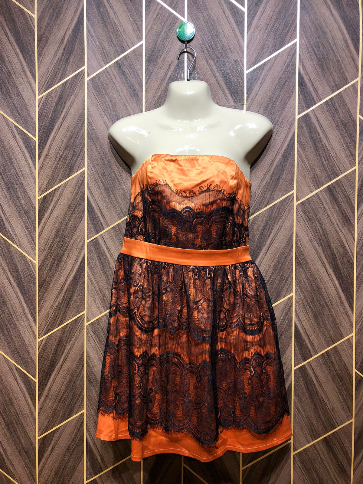 Mini Dress net  Silk Small Size Chest 17 Length 27