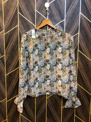Western Top Chiffon (See Through) – Large Size (Chest: 20, Length: 23 )