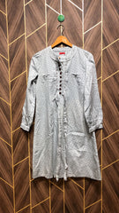 Women Long Shirt Cotton Small | Chest 18 | Length 36