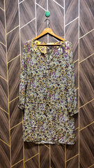 Women Long Shirt Linen Medium | Chest 19 | Length 38